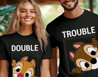 Chip and Dale Shirt, Double Trouble Shirt, Disney Family Trouble Shirt, Disney Family Shirt,Disney Couple Shirts, Disney Matching Tee 383530