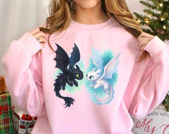 Universal Toothless And Light Fury Matching Sweatshirt, How To Train Your Dragon Hoodie 384484