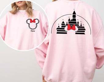 Coquette Mickey And Minnie Sweatshirt, Matching Disneyland Family Crewneck 382786