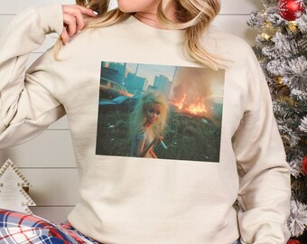 Distressed Doll Face Meme Sweatshirt, Viral Internet Hoodie, Sarcastic Crewneck 386076
