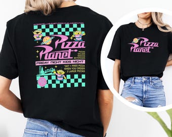 Camiseta a cuadros de Toy Story de Pizza Planet, camiseta de Disney Aliens, camiseta de Pizza Planet, camisetas familiares de Toy Story, camiseta divertida de Disney Pizza 383542