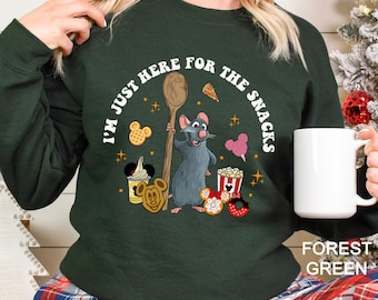 Little Chef Remy Ratatouille Sweatshirt, Funny Ratatouille Chef Sweatshirt,Just Here For The Snack Hoodie, Pixar Ratatouille Crewneck 382936