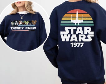 Star Wars Disney Crew Sweatshirt, Star Wars Family Sweatshirt, Disney Star Wars Shirt, 2-Sided Disney Star Wars Tee, Star Wars Squad, 383105