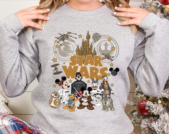 Star Wars Mickey And Friends Sweatshirt, Disney Castle Crewneck 383588