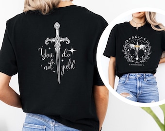 Fourth Wing and Throne of Glass Matching Smut Shirt, You Do Not Yield Quote Tee 384654