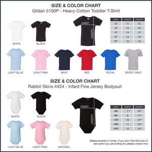 the sizes and colors of a t - shirt