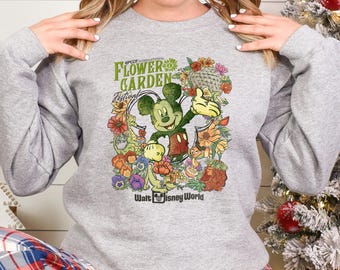Disney Mickey Epcot International Flower and Garden Festival Sweatshirt, Vintage Disney Mickey Epcot Tee,Disney Floral Epcot Crewneck 383029
