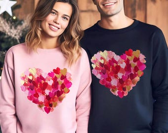 Coquette Valentine's Day Heart Sweatshirt, Matching Romantic Hoodie For Couples 382488