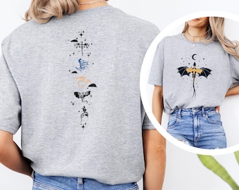 Fourth Wing Violet and Xaden Dragon Shirt, Tairn Sgaeyl Andarna Fantasy Book Tee 384624