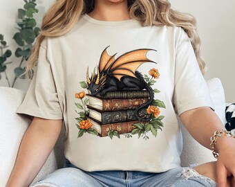 Smut Fantasy Reader Shirt, Book Dragon Whimsical Tee, Fourth Wing Merch Gift 384614