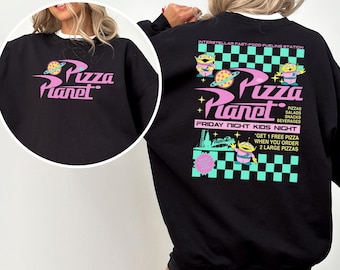 Disney Aliens Toy Story Family Hoodie, Retro Pizza Planet Toy Story Sweatshirt 383542