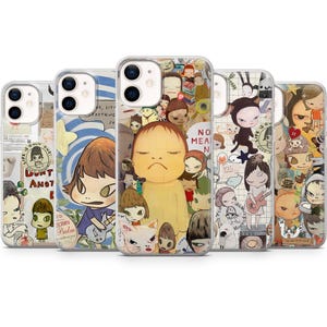 Yoshitomo Nara Phone Case Pop Art Cover for iPhone 16 Pro Max 15 14 13 12 11 Plus, Samsung S25 Ultra S24 S23 S22 S21 S20, Pixel 9 8A 7A