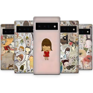 Yoshitimo Nara Y2K Coquette Handyhülle für Google Pixel 9, 9Pro, 8A, 7Pro, 6A,Samsung S25, S24Fe, S23, A16, A55, iPhone 16, 15, 14