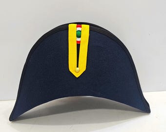 ナポレオン バイコルヌ（黒縁） - イタリア製コックドハット - 赤、白