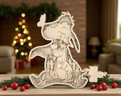 Layered Eeyore SVG, Cute Donkey Laser Cut File, 3D Wooden Animal Decor, Kids Room Wall Art, Glowforge Layered Project