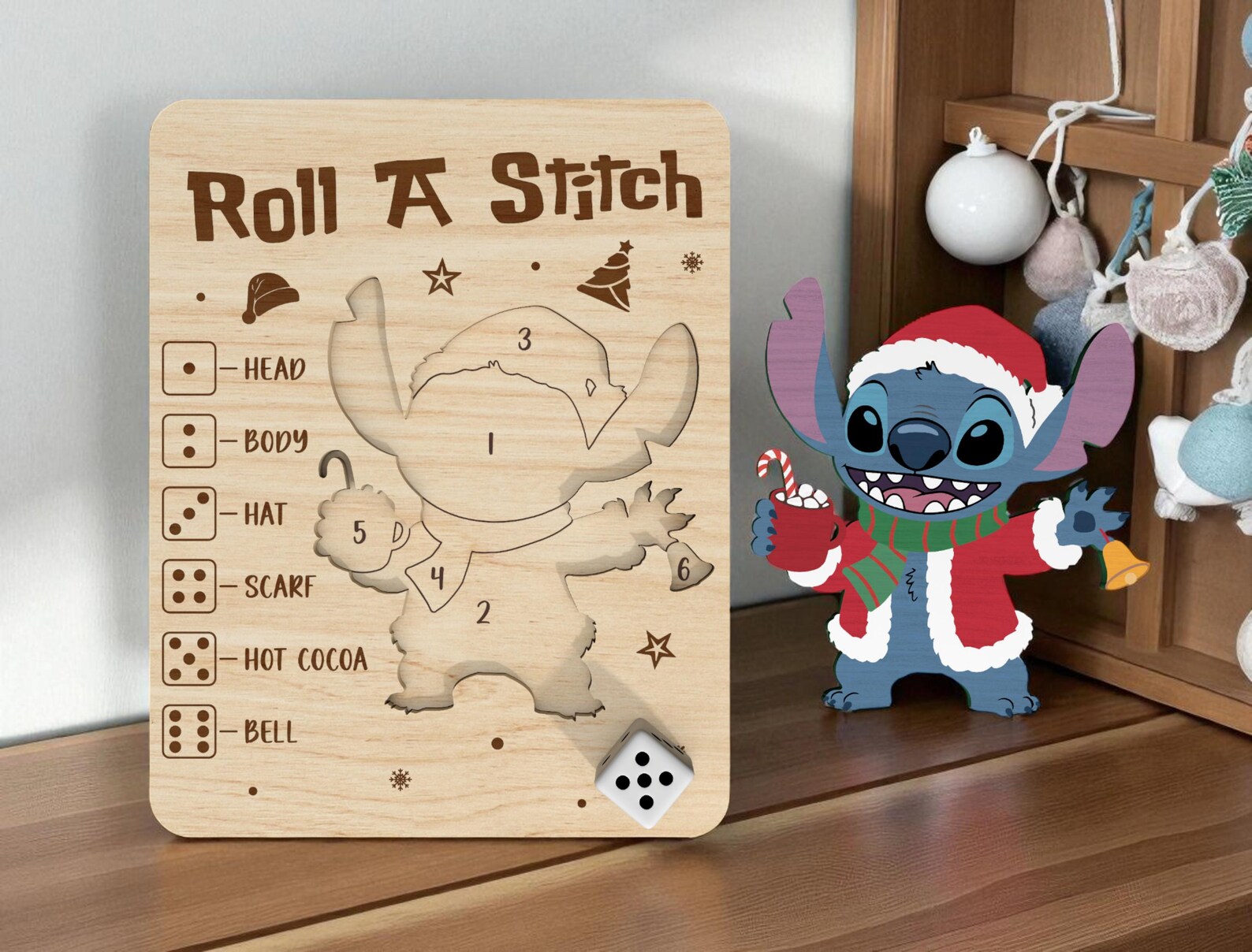 Roll a Christmas Alien Game SVG, Funny Holiday Dice Game Laser Cut File ...