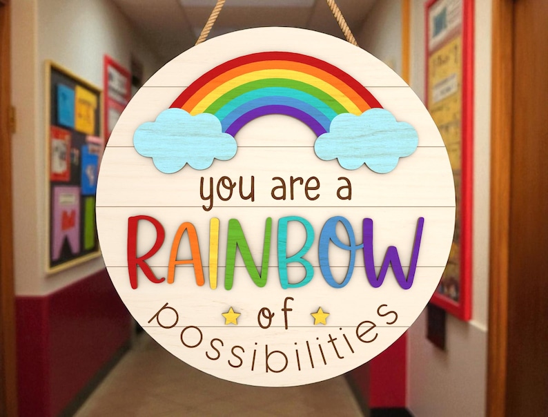 Rainbow Classroom Sign Svg , You Are a Rainbow of Possibilities ...