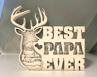 Bester Papa überhaupt Szene Multilayer Art SVG, glücklicher Vatertag geschnitten Datei