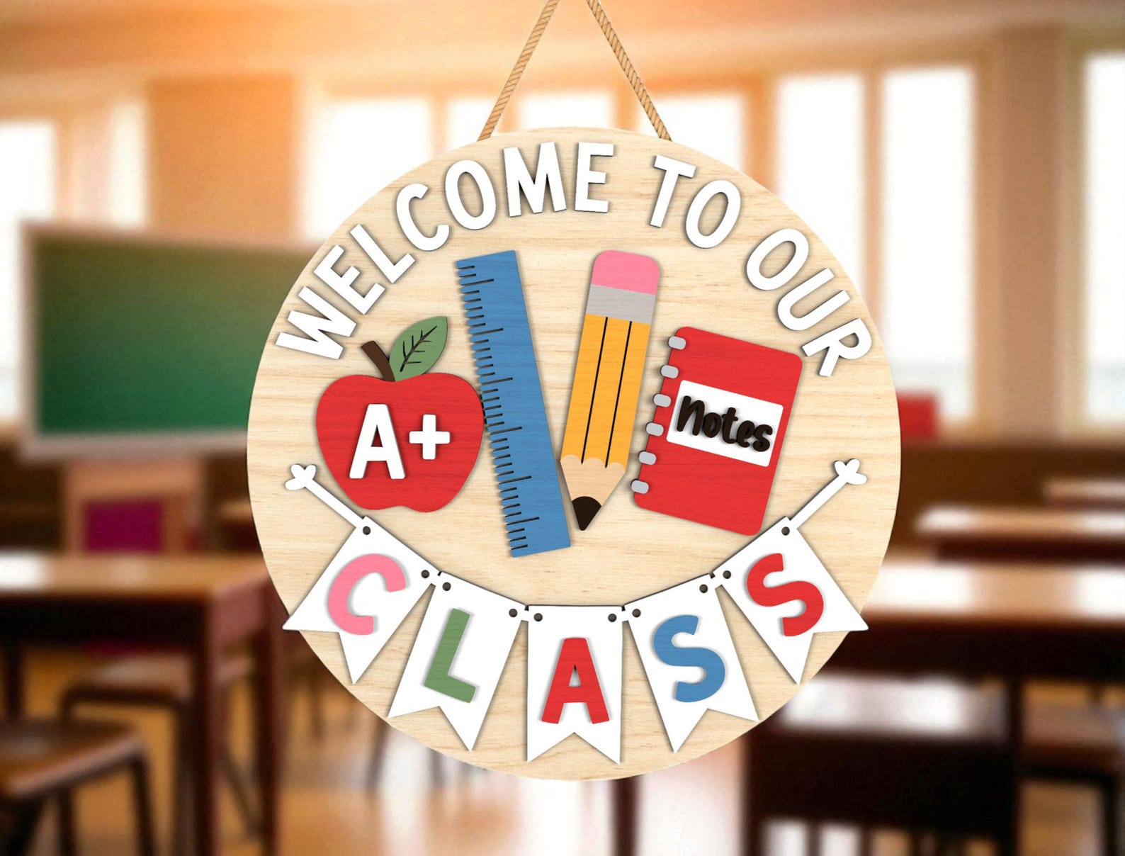 Welcome to Our Class Door Hanger Svg, Back to School Classroom Sign Svg ...