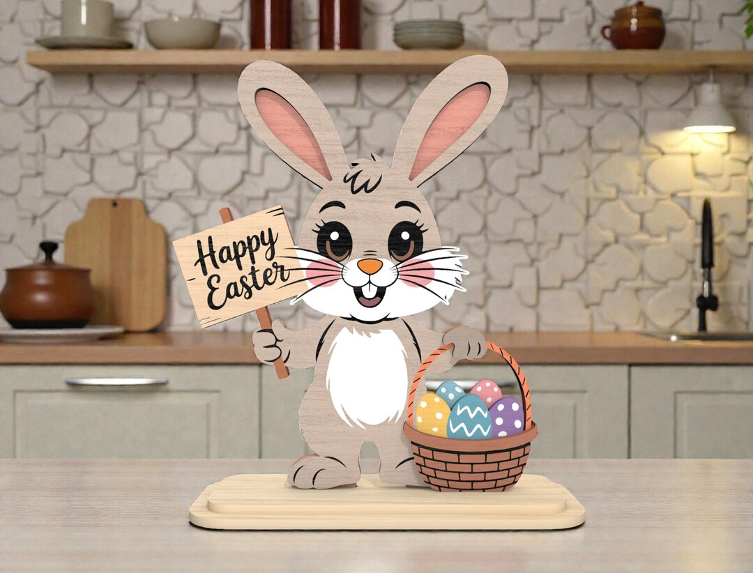 Easter Layered Rabbit Laser Cut File, Cute Easter Bunny Svg,egg Basket ...