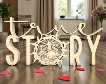 True Story Easter Laser Cut File SVG, 3D Layered Wood Sign, Religious Christian Decor,  Glowforge xTool Cricut, Jesus Resurrection Sign