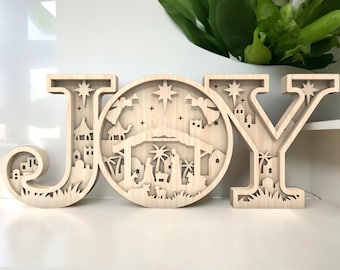 Multilayer Nativity Standing Laser Cut File Svg ,Joy Scene Svg, Nativity Scene Svg,Birth of Jesus Svg ,Christmas Decor,Glowforge Svg File