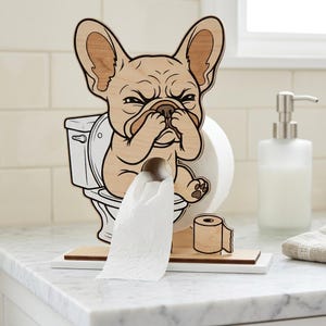 フレンチブルドッグ トイレットペーパーホルダー French bulldog