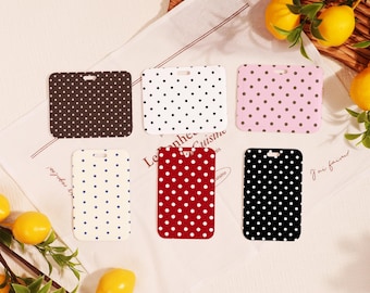 Klassieke polkadot ID-badgehouder voor professionals, aangepast accessoire voor verpleegkundigen, kaarthouder voor leraren, harde kaartbeschermer voor dokter
