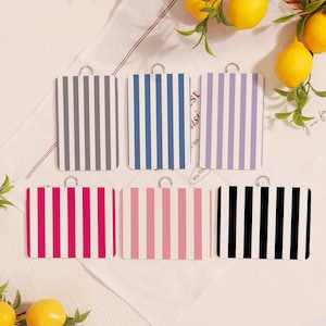 Color White Stripes ID Badge Holder for Professionals, Customized Nurse Lanyard Accessory, Teacher Card Holder, Doctor Soft Card Protector