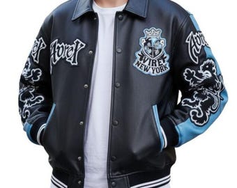 Giubbotto bomber in pelle Avirex 75 Palace fatto a mano - Giacca in pelle di mucca in stile vintage da motociclista e motociclista