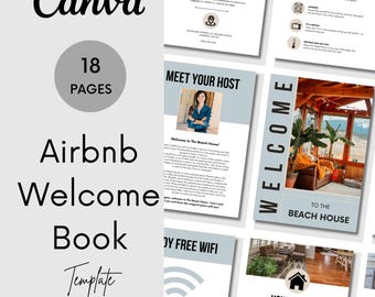 Airbnb Welcome Book Template, Canva Host Welcome Pack, Airbnb Digital Welcome Guide, Printable  House Manual, Vacation Rental Template