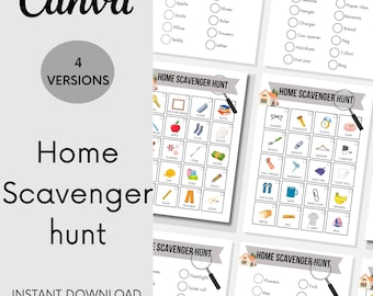 Indoor Scavenger Hunt Printable, Indoor Activity for kids, Last minute game for kids, Indoor Treasure Hunt, Indoor Games, Boredom Buster