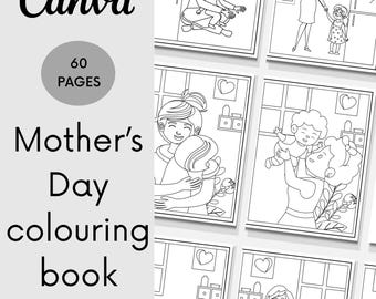 Mother's Day Printable Colouring Pages For Kids, Toddlers, Preschoolers, Colouring Book Colouring Page Preschool Kindergarten Printables