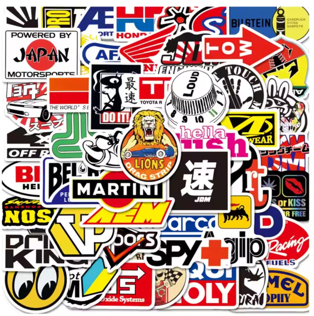 100 Motorbike Stickers, Pack of Different Self Adhesive Waterproof ...