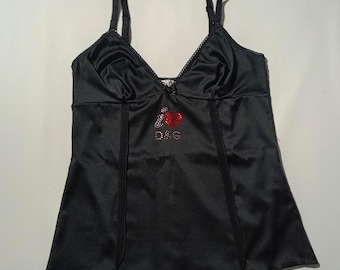 Camisole Top D&G Black Y2K Dolce Gabbana Size M