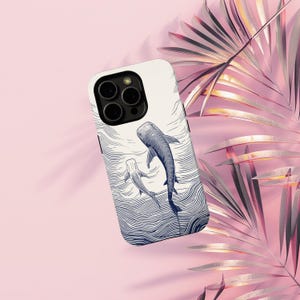 Blue Watercolor Whale Shark Phone Case, Ocean Phone Case, iPhone 16 15 14 13 12 11 Plus Pro Max X XS XR, MagSafe Case For iPhone