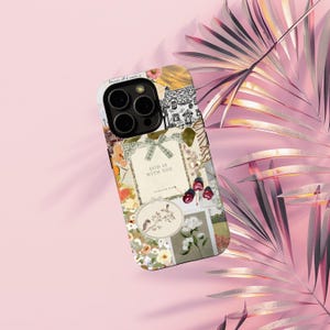 Boho Jesus Collage Phone Case, Christian Phone Cases, Bow Phone Cases, Romantic Victorian Coquette, iPhone 16 15 14 13 12 11 Pro Max