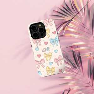 Colorful Bows Aesthetic phone Case, Coquette Girly Phone Case, iPhone 16 15 14 13 12 11 Pro Max X XS XR, Cute Gifts for Her