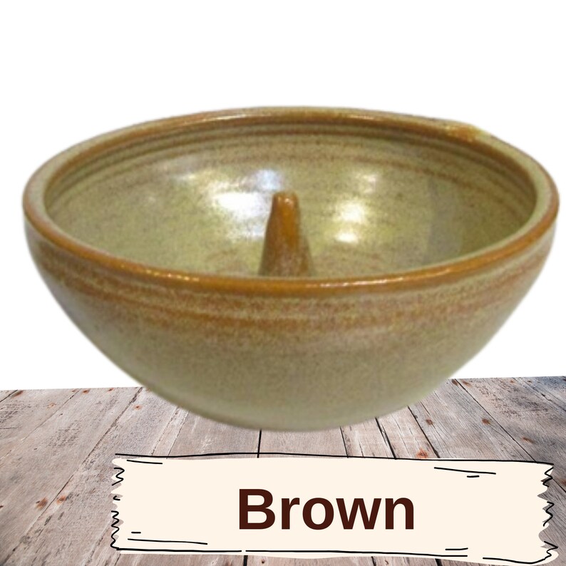 Handmade Pottery Apple Baker, for oven or microwave, cooking for one Brown