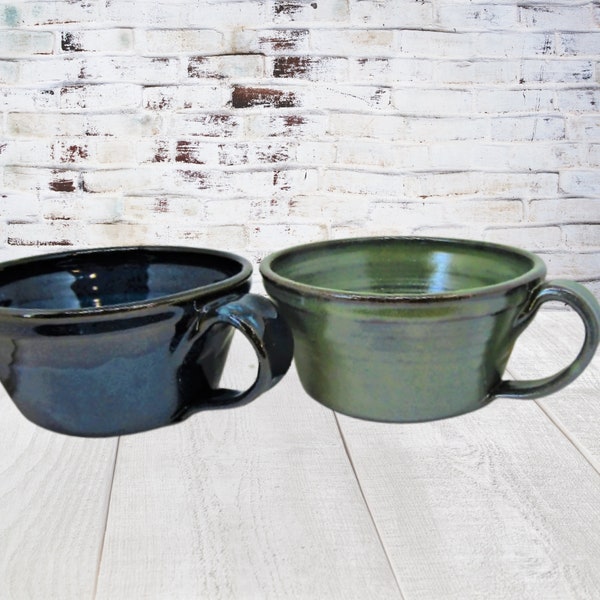 Soup bowl with handle pottery cereal bowl