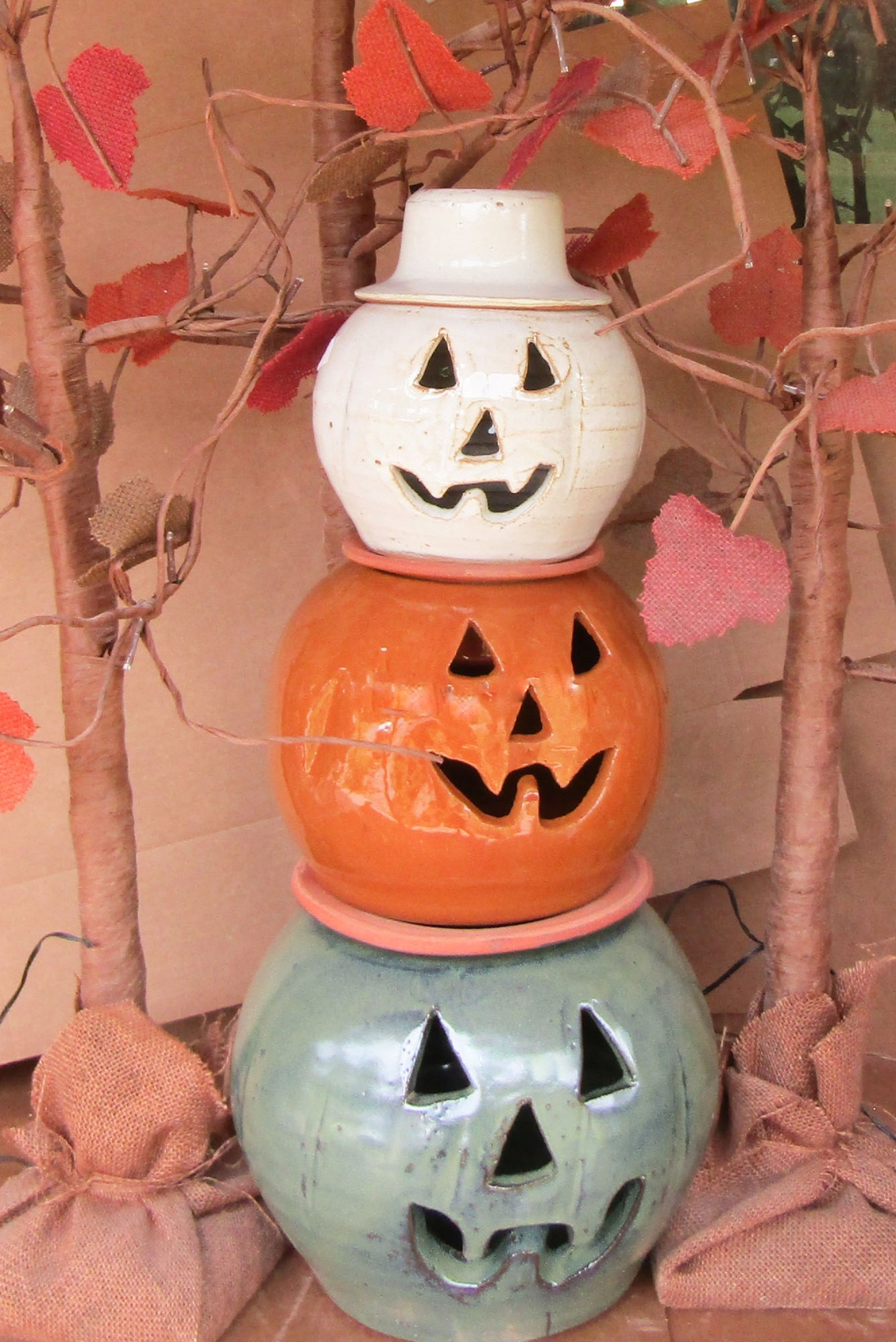 Pumpkin Jack O Lantern Ceramic for Lights Etsy
