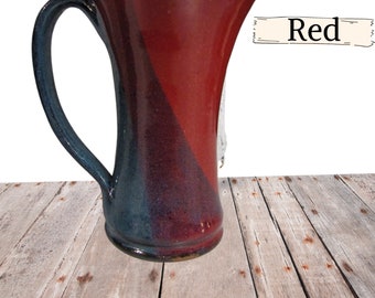 Tall coffee mug or cup with sturdy handle. Handmade pottery coffee mug for tea or coffee. Fits Keurig