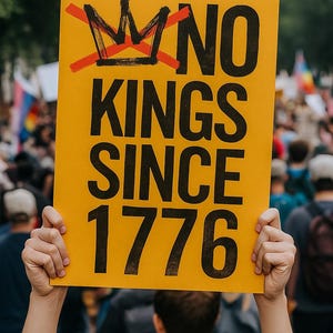 No Kings Since 1776 Protest Poster – Anti-Trump Printable Sign, Digital Download, July 4th No Kings Day Art, Political Wall Art