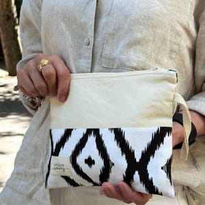 Clutch Bag, Zipped Party Clutch, Handmade Fabric Bag, Woman Bohem Clutch Purse, Gift for Women, Mother&#39;s Day Gift