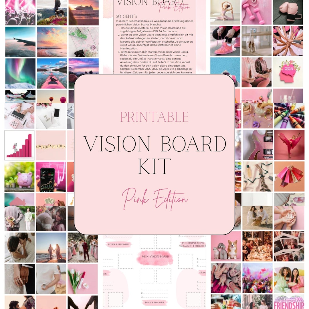 Vision Board, Printable Vision Board, Print Yourself, Vision Board Kit ...