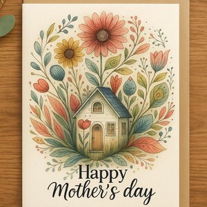 Mother’s Day Card Bundle | Set of 4 Printable Cards | Whimsical Watercolor Designs | High-Quality Printable Cards