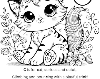 ABC Animal Coloring and Letter Tracing Worksheets – Printable Alphabet Learning Pages for Kids, Preschool Homeschool Activity PDF