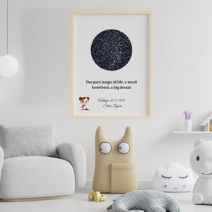 Mapa estelar personalizado ¡Captura el momento del nacimiento para siempre! Impresión digital de carteles