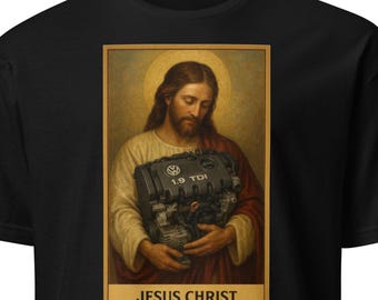 Jesus Protect Us From Electric Motors T-Shirt, Funny Meme Shirt, Jesus Christ Motor, Car