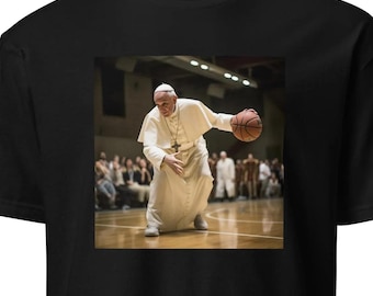 The pope basketball pose tshirt, Funny meme Pope Francis basketballing aura